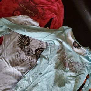 Lot of 3 long sleeve Harley-Davidson shirts